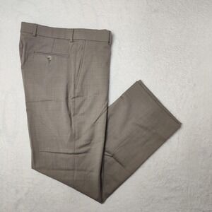 Ballin Dress Pants Mens 36x31 Beige Solid Flat Front Comfort-EZE Suit Trousers